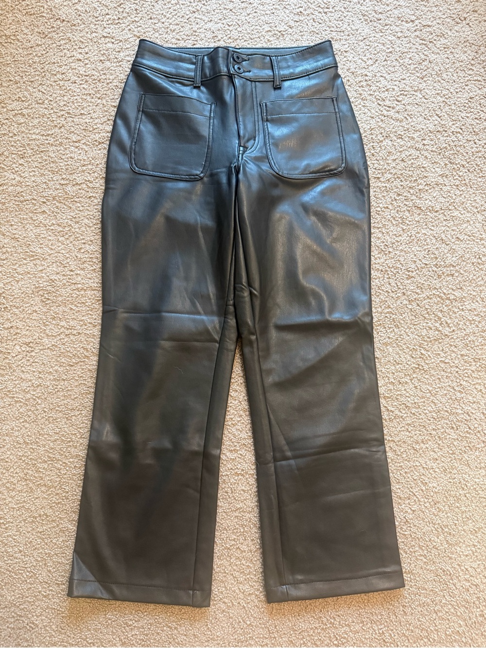 Edgley Black Faux Leather Wide Leg Pants - Picture 1 of 3